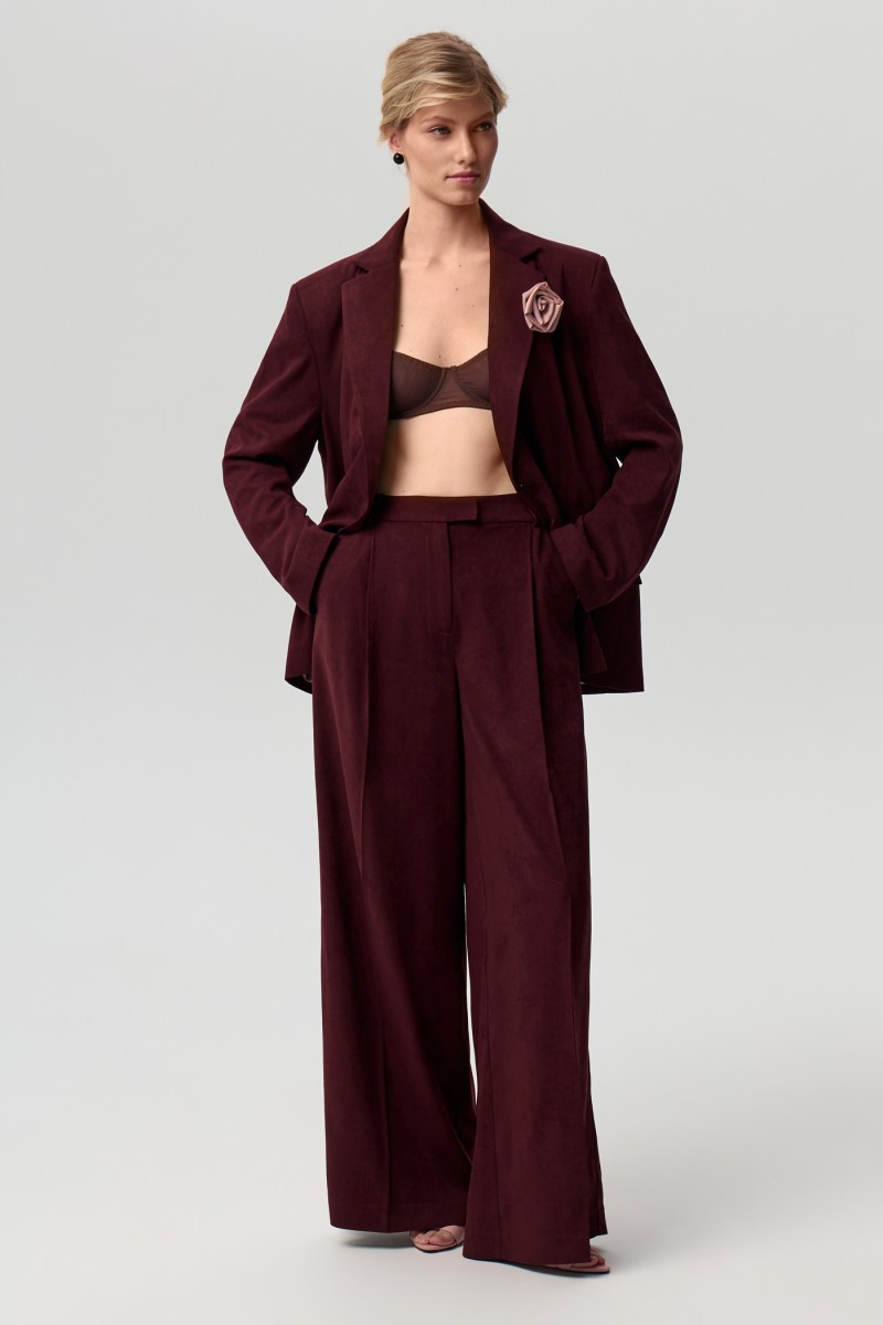 Брюки-палаццо из велюра