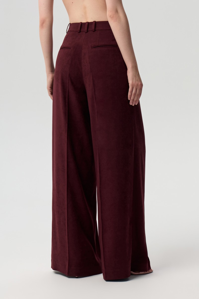 Брюки-палаццо из велюра