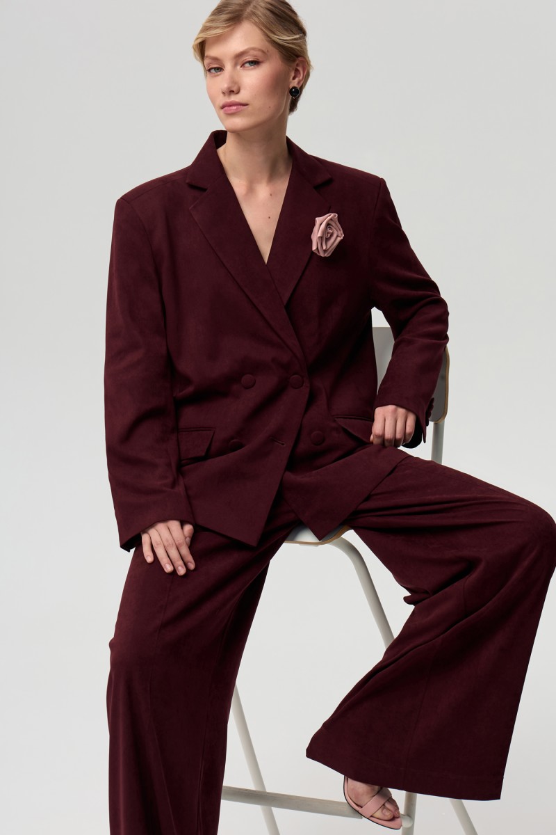 Брюки-палаццо из велюра