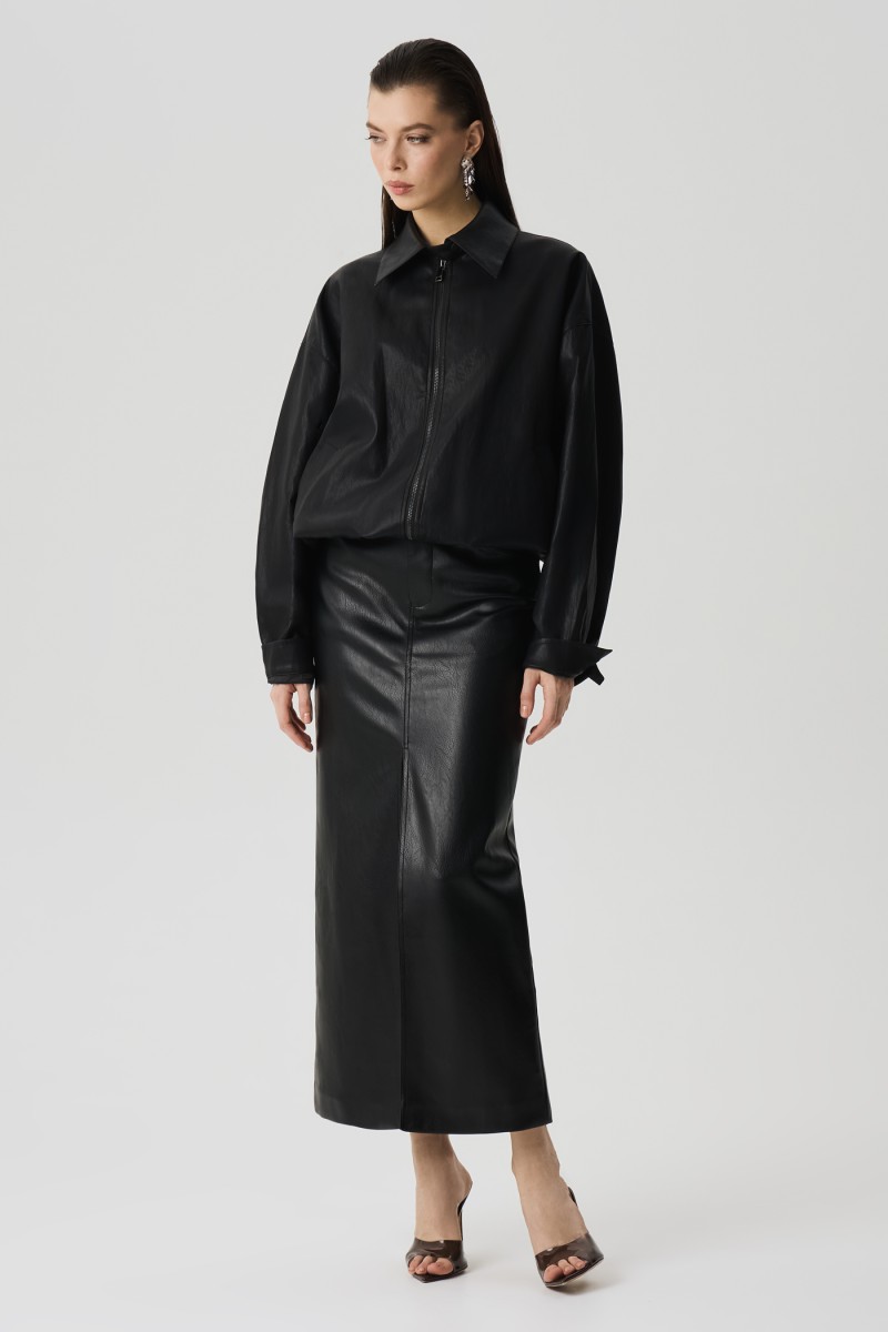 Бомбер из эко-кожи