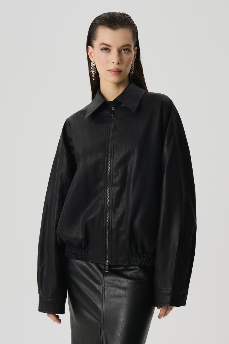 Бомбер из эко-кожи