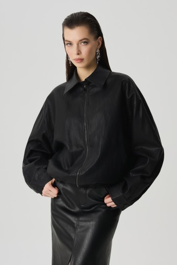Бомбер из эко-кожи