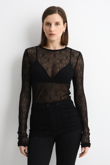 Лонгслив кружевной