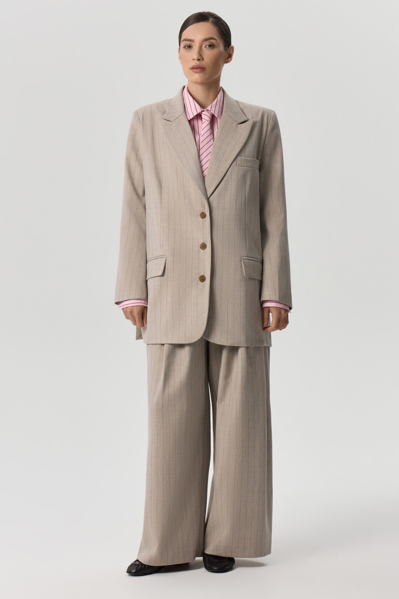 Пиджак однобортный в полоску