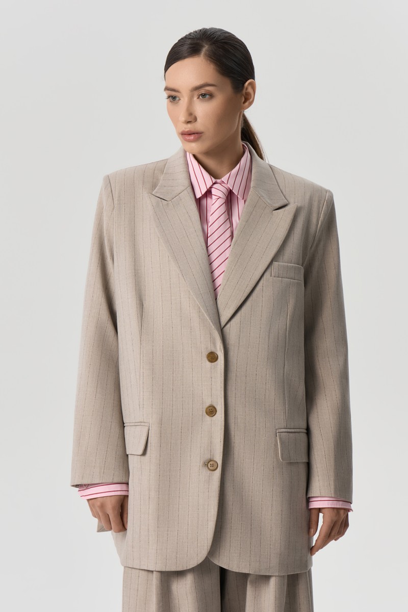 Пиджак однобортный в полоску
