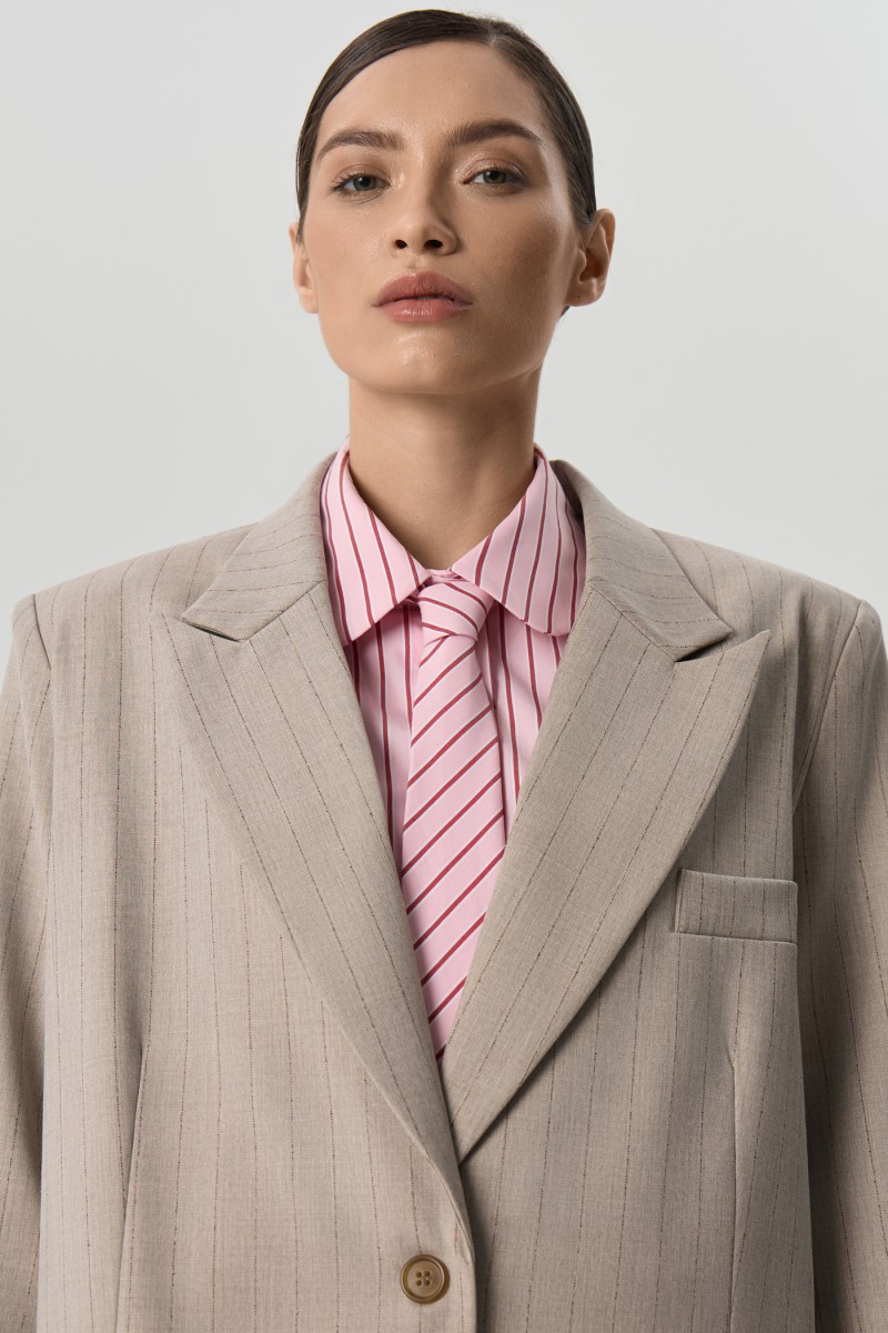 Пиджак однобортный в полоску