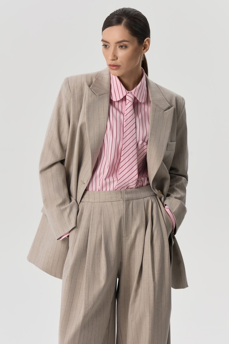 Пиджак однобортный в полоску