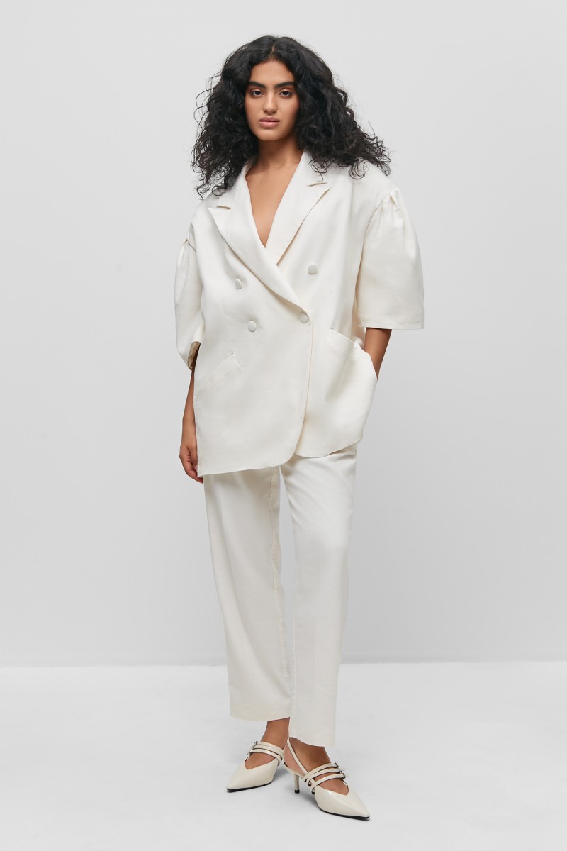 Брюки льняные на резинке