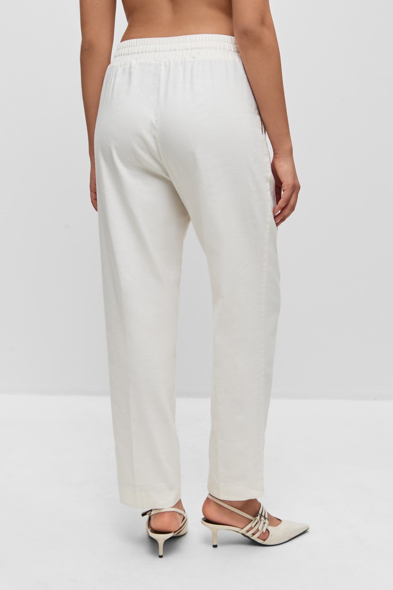 Брюки льняные на резинке